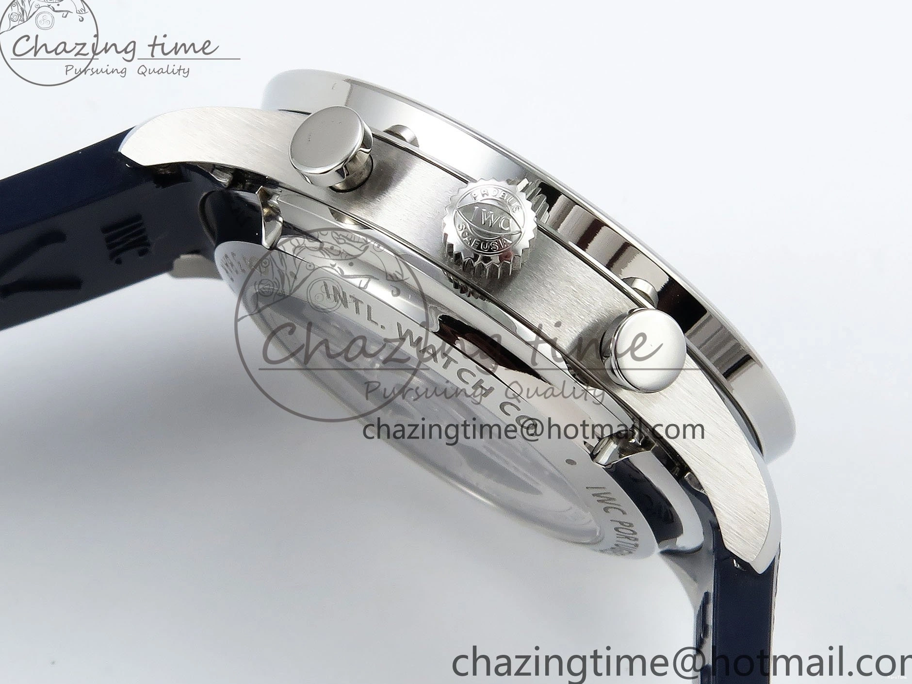 MIROTIME 0412 Casual Portuguese Chrono IW3716 Z+F 1:1 Best Edition White Dial on Blue Rubber Strap A 7016